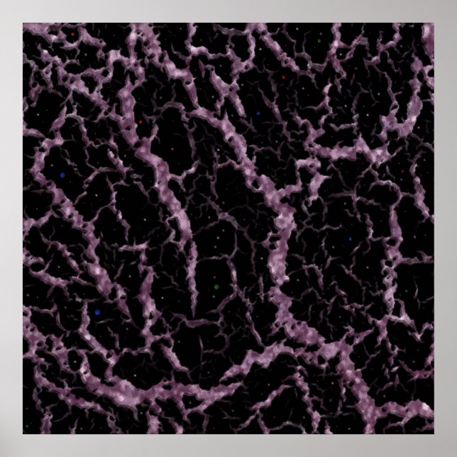 Blått utrymme Lava - Glitter Rosa Poster (Framsidan)