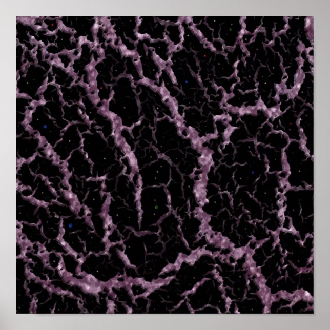 Blått utrymme Lava - Glitter Rosa Poster (Framsidan)