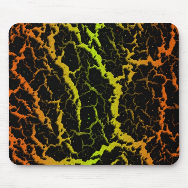 Blått utrymme - Lava - Orange/kalk Musmatta (Framsidan)