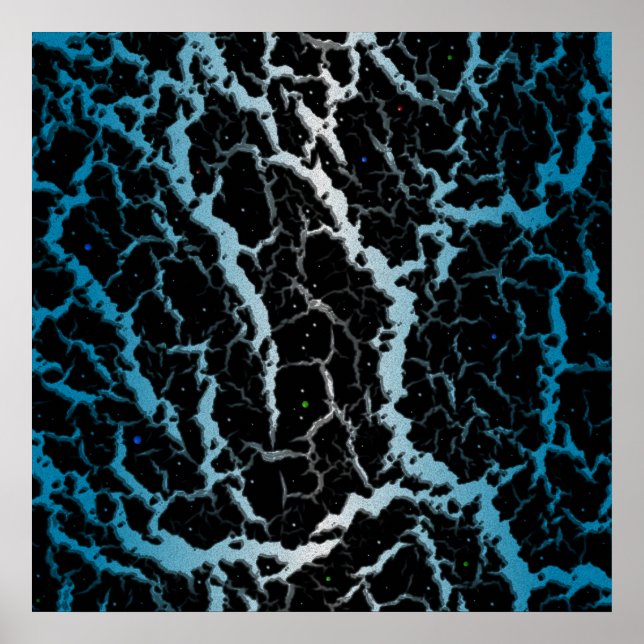 Blått utrymme - Lava - vitt/Himlar blå Poster (Framsidan)