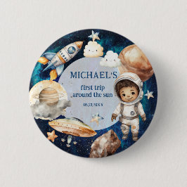 Blått utrymme Resa runt Sol-födelsedagen Knapp