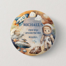 Blått utrymme Resa runt Sol-födelsedagen Knapp