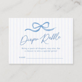 Blått Vågigt Bow Baby Diaper Raffle Tilläggskort