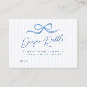 Blått Vågigt Bow Baby Diaper Raffle Tilläggskort