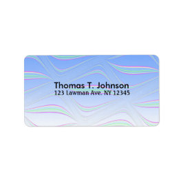 Blått Vågigt rektangulär teckning Adressetikett