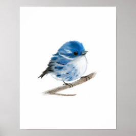 Blått varningsarfågel Skriv ut Poster