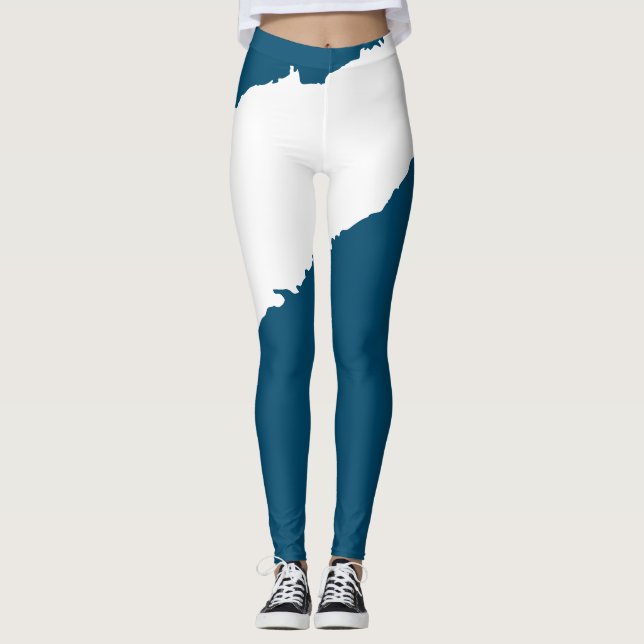 Blått våt havsområde leggings (Framsida)