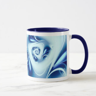 Blått Vatten Bra Fractal Art Mugg