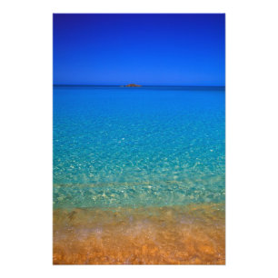 Blått vatten, Exumaöarna, Bahamas. Fototryck