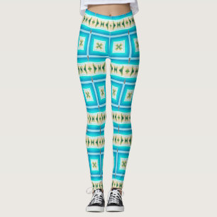 Blått Vatten-format Leggings