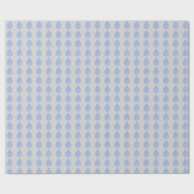Blått Vattendroppssömlöst Mönster Presentpapper (Platt)