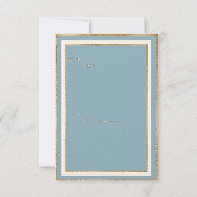 Blått Vattenfärg Blommig Guld Ram Mall (Framsida)