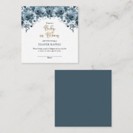 Blått Vattenfärg Blommor Pojke Bebis Blöja Lotteri Tilläggskort