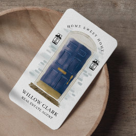 Blått vattenfärgsframdörr i Gods Agent Visitkort