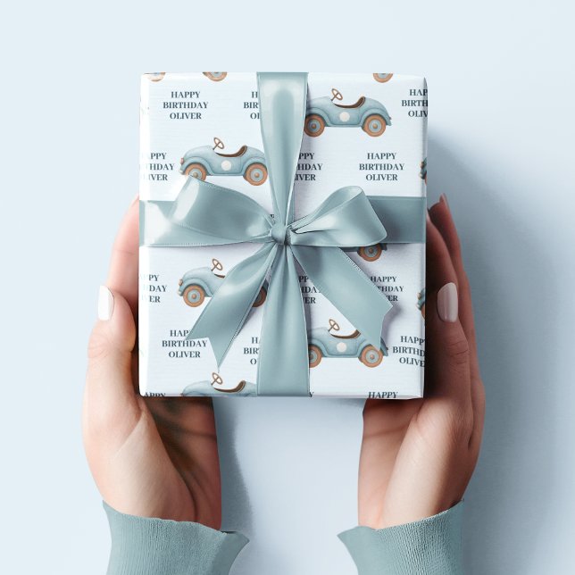 Blått vattenfärgskort | Grattis på födelsedagen Presentpapper (Skapare uppladdad)