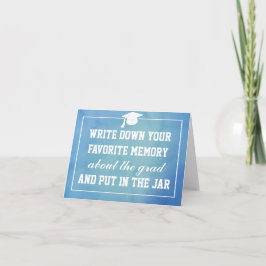 Blått vattenfärgsminne Student Hat Memory Burk Kort