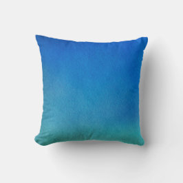 Blått vattenfärgsområde Ombre Kudde
