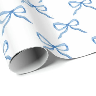 Blått Vattenfärgsslussmönster Presentpapper