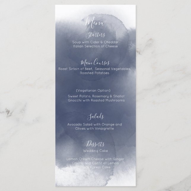 Blått vattenfärgstema meny (Framsida)