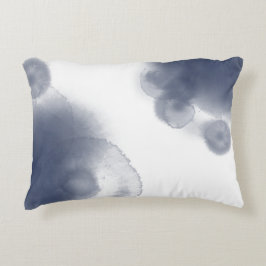 Blått vattenfärgstema prydnadskudde