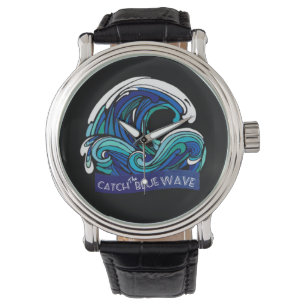 Blått vinkar klockan 2018 armbandsur