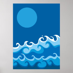blått vinkar poster