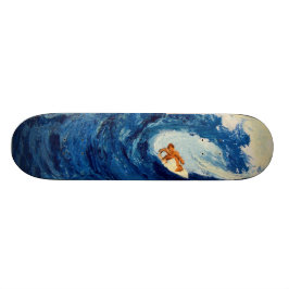 Blått vinkar surfaren som surfar skateboard bräda 19,5 cm