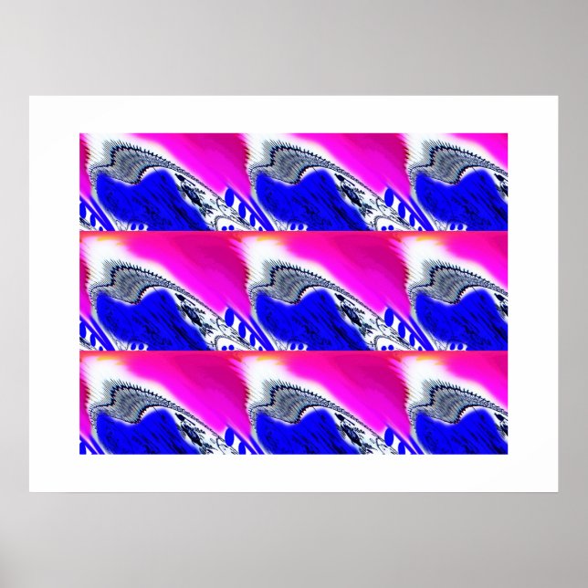 Blått vinkart konst poster (Framsidan)