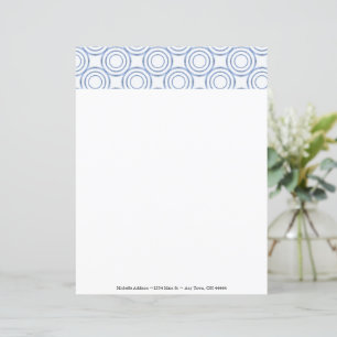Blått Vintage Circle Mönster anpassar Papper