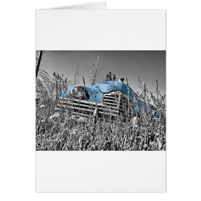 Blått vintage hälsningskort (Framsidan)