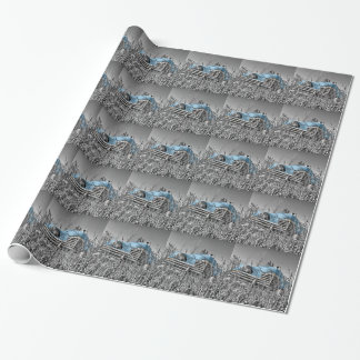 Blått vintage presentpapper