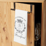 Blått Vintage Stil-Fransk Sack med eget namn Kökshandduk<br><div class="desc">Fransk med vintage och royal med blåaktigt anpassningsbar rand är perfekten som tillägg till köprsaren i Fransk land på den här  för våffle sticka. Glöm inte den avslutande personanpassningen med ditt monogram och din familj namn.</div>