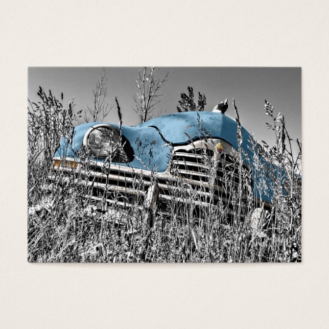 Blått vintage visitkort (Framsidan)