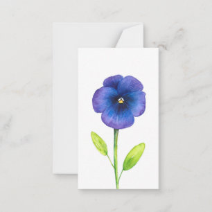 Blått violett Pansy-anteckningskort Anteckningskort