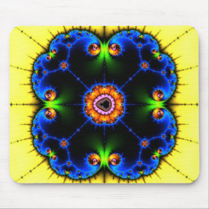 Blått virvlar runt fractalen Mousepad Musmatta
