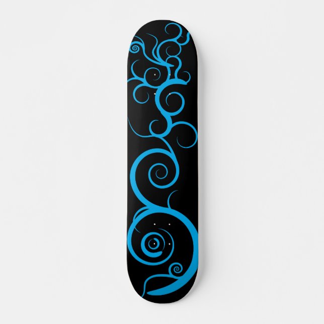 Blått virvlar runt skateboard bräda 20,5 cm (Framsida)