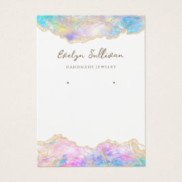 Blått visning för opaljud av rosa visitkort