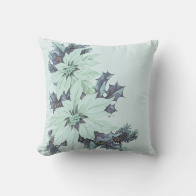 Blått- & vitjuldekorativ kudde (Framsida)