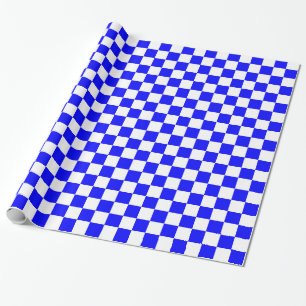 Blått vitschackbräde kvadrerar presentpapper