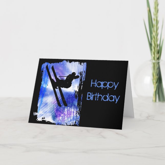 Blått- & vitstänk kort (Framsida)