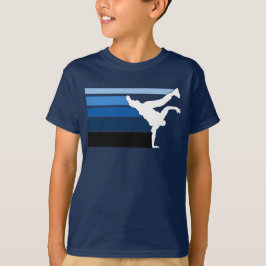 Blått vitt för BBOY-lutning T-shirt