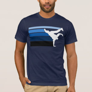 Blått vitt för BBOY-lutning Tee Shirt
