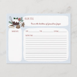 Blått + vitt Helgdag Baking Recept Card Tilläggskort