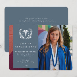 Blått + Vitt Laurel-utandningsregistrerat sjukfoto Meddelande