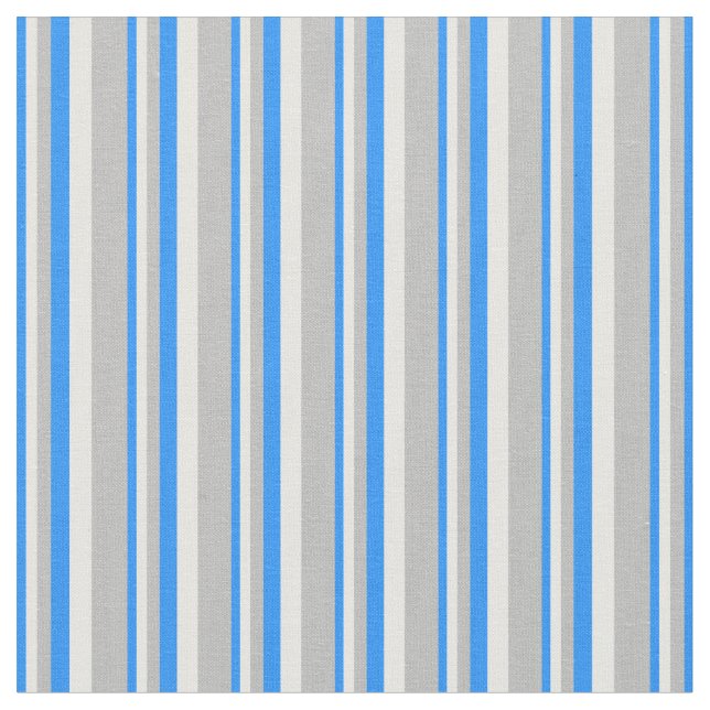 Blått, vitt och Grått Mönster Tyg (Närbild)