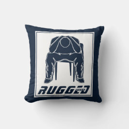 blått vitt Ruggande Man Holhead | Thinking Man Kudde