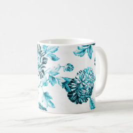 Blått- & vitvintage blom- Toile No.2 Kaffemugg