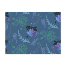 Blått vykort - abstrakt design