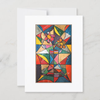 Blått vykort av glasaktigt blomsterakryl