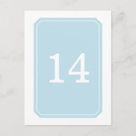 Blått vykort för Bordsnummer av enkel Elegant